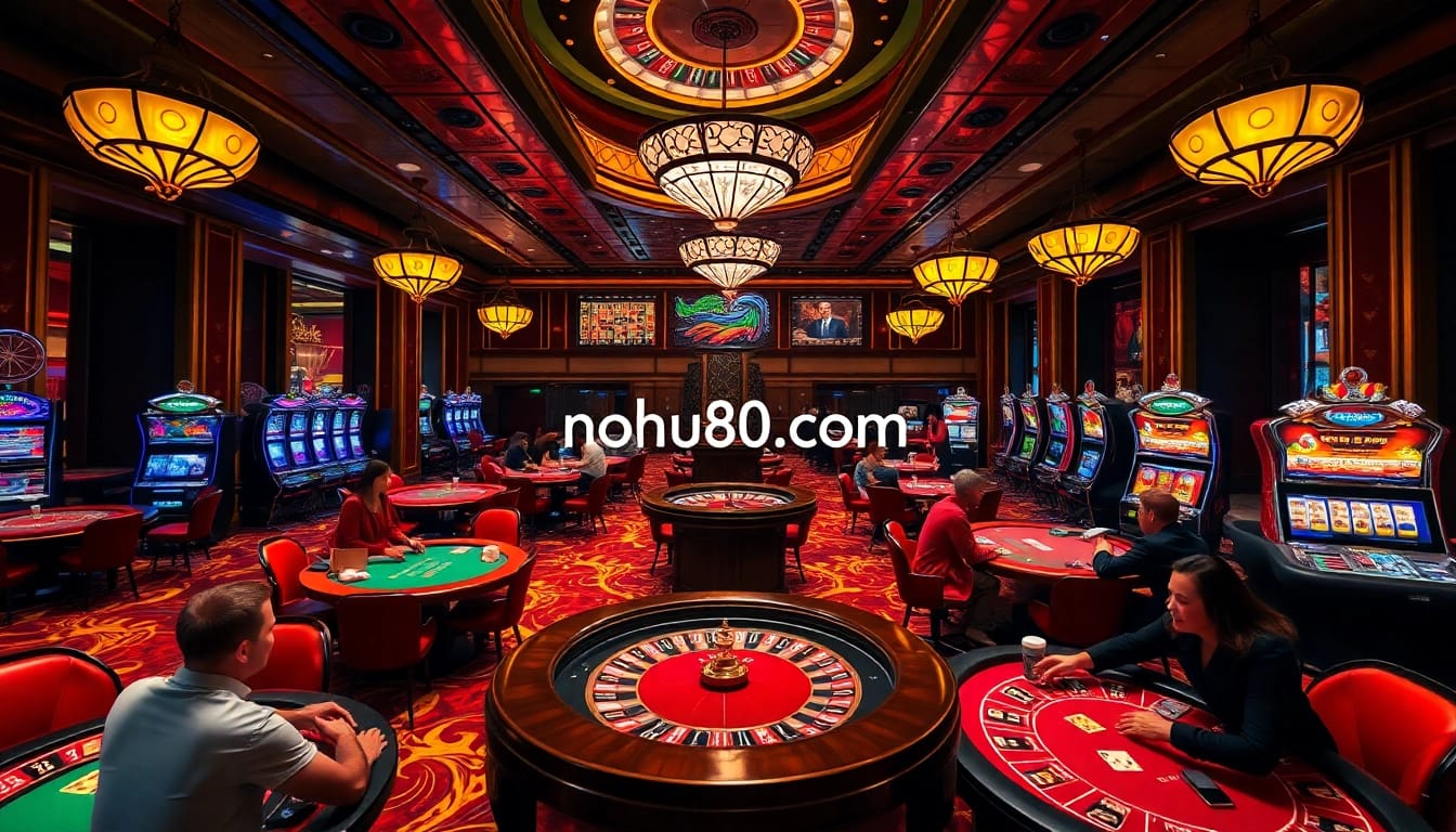 Experience the thrill of gambling at nohu90. com with dynamic casino tables and vibrant slot machines.