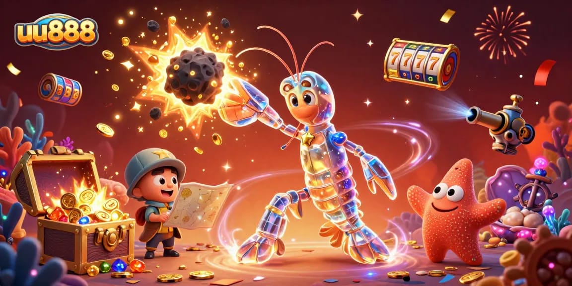 Experience thrilling wins at uu888 with an explosion of treasures in a vibrant casino scene.