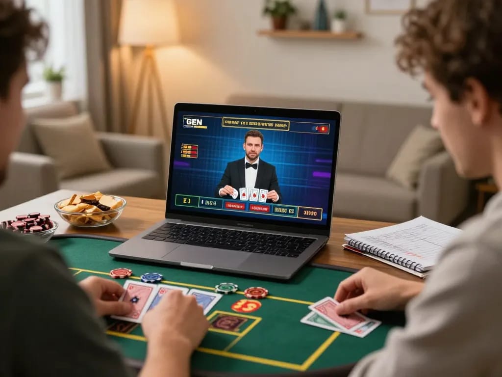 Engaging with a live dealer in an online casino Malaysia setup, showcasing a thrilling gaming experience