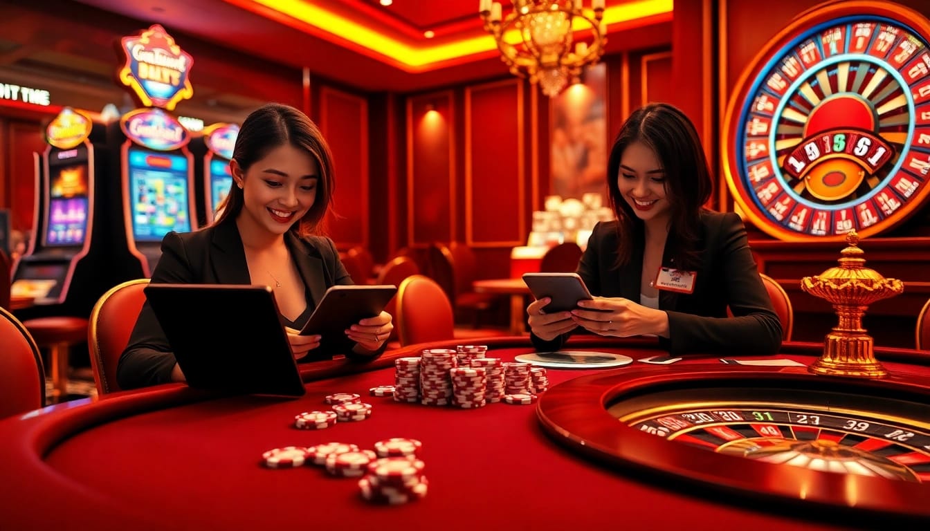 Experience the excitement of Ga888 with vivid casino visuals and thrilling action at the gaming tables.