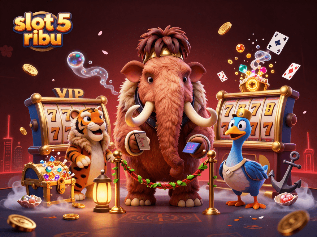 Enjoy thrilling gameplay with slot 5 ribu featuring dynamic characters in a vibrant casino scene.