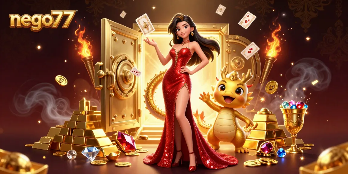 Experience thrill and excitement with nego77, showcasing glamorous casino elements and engaging gameplay.