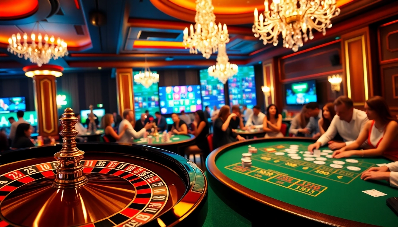 Players enjoying a thrilling game at xx88 com's luxurious casino setup.