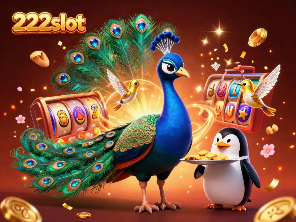 Menggandakan peluang menang di 222slot dengan gambar penuh warna karakter kasino yang meriah dan elemen slot yang dinamis.