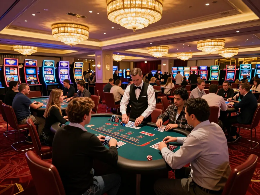 Engage in thrilling gameplay at 888newcasino with players at a blackjack table, showcasing excitement and strategic decisions