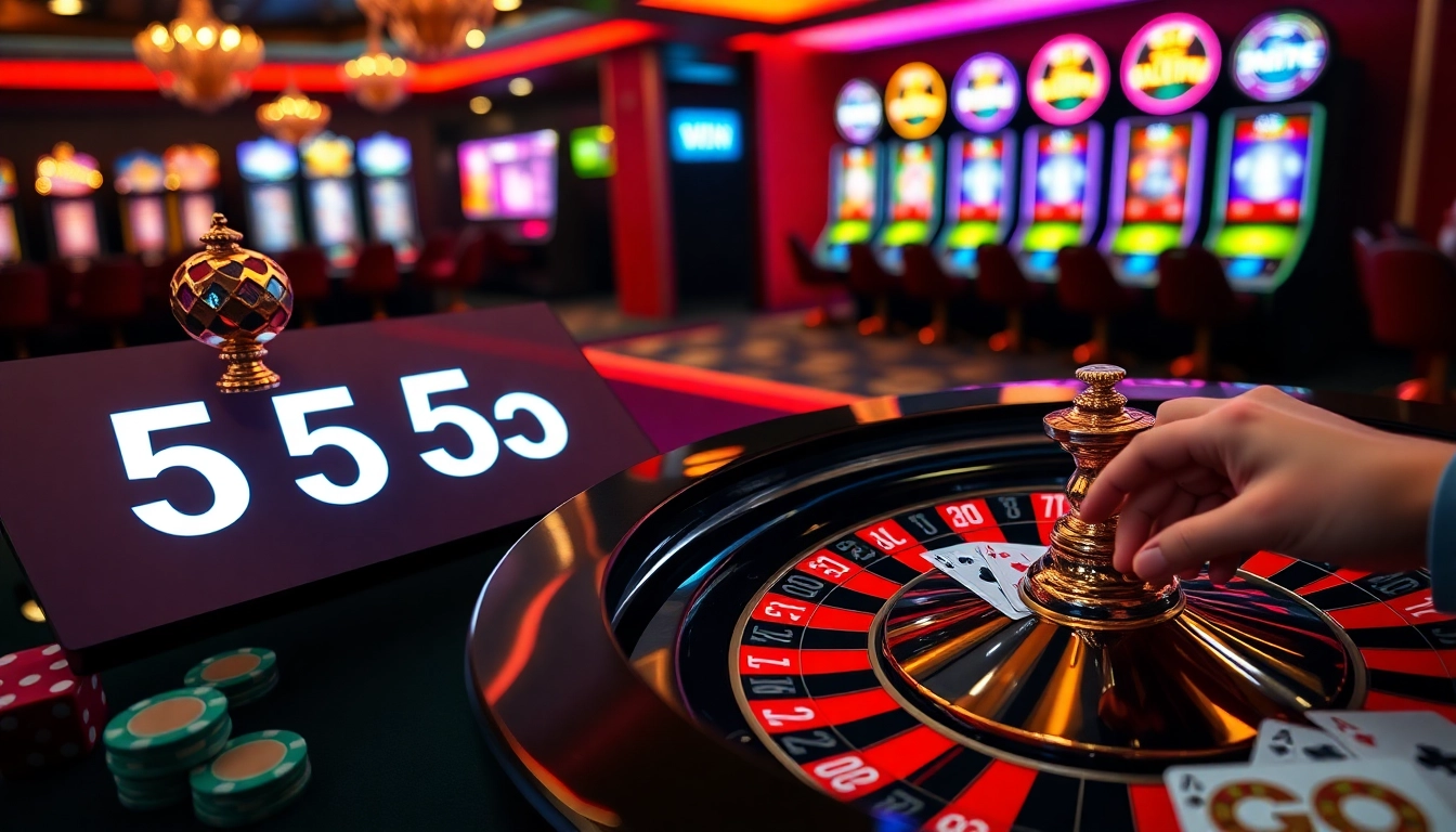 Experience the thrill of winning with 555 win at our luxurious casino tables featuring cards and dice.