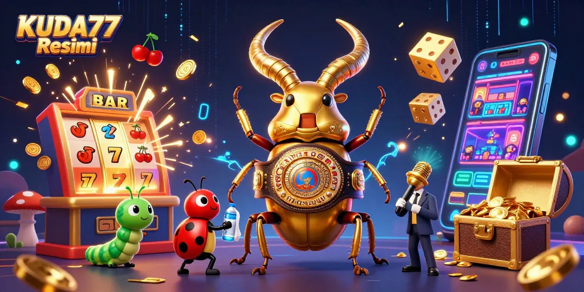 KUDA77 Resmi menyajikan gameplay yang menarik dengan simbol slot yang berkilauan.