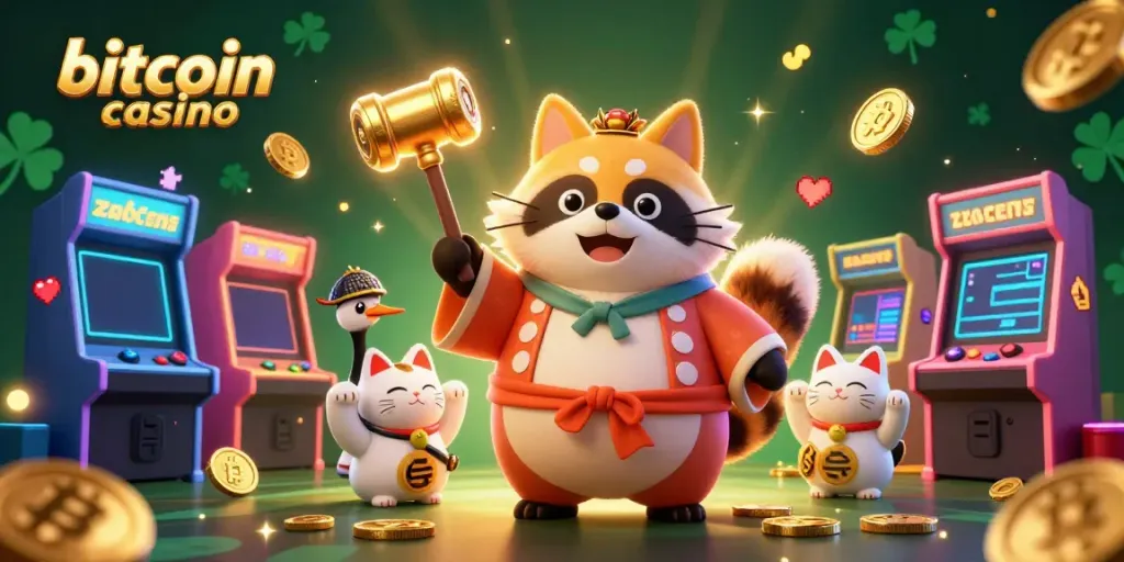 Play engaging games at our bitcoin casino with a delightful tanuki and fortune cats.