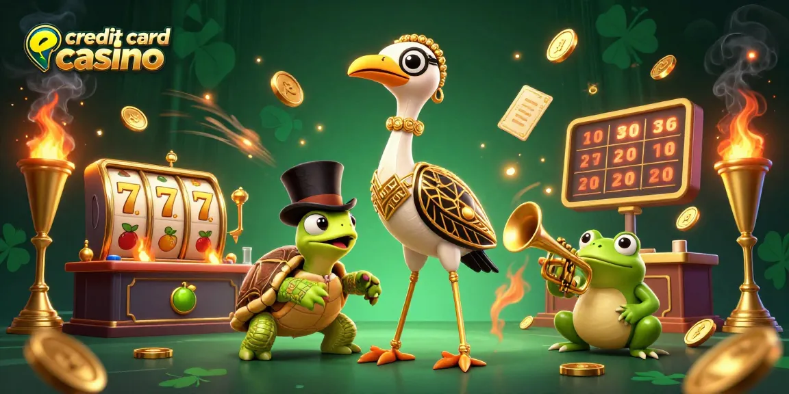 Experience the excitement of a credit card casino with vibrant characters and gaming elements.