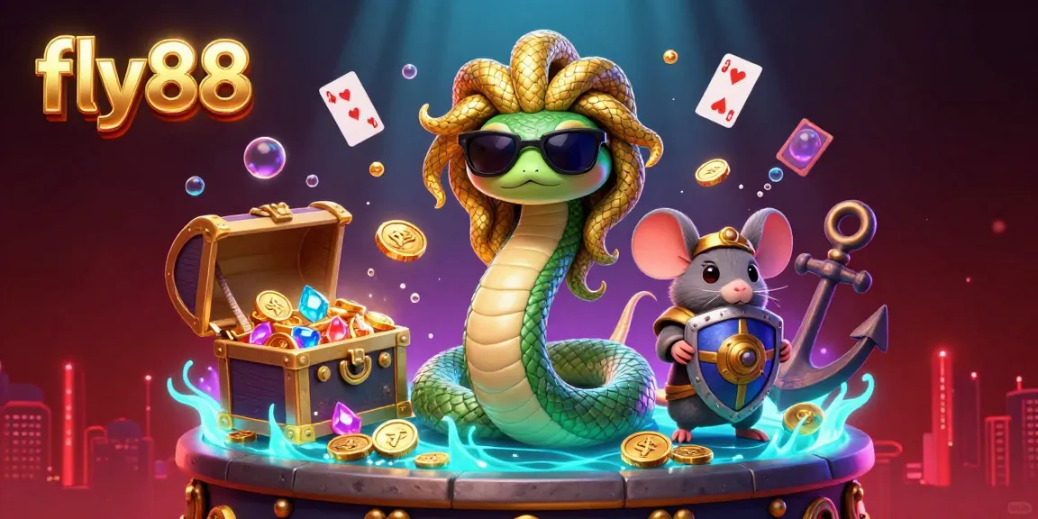 Experience the thrill of fly88 with a vibrant underwater casino scene packed with dynamic game elements.