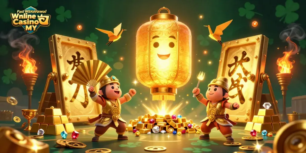 Experience the thrill of Fast Withdrawal Online Casino MY with stunning 3D visuals showcasing vibrant gaming elements.