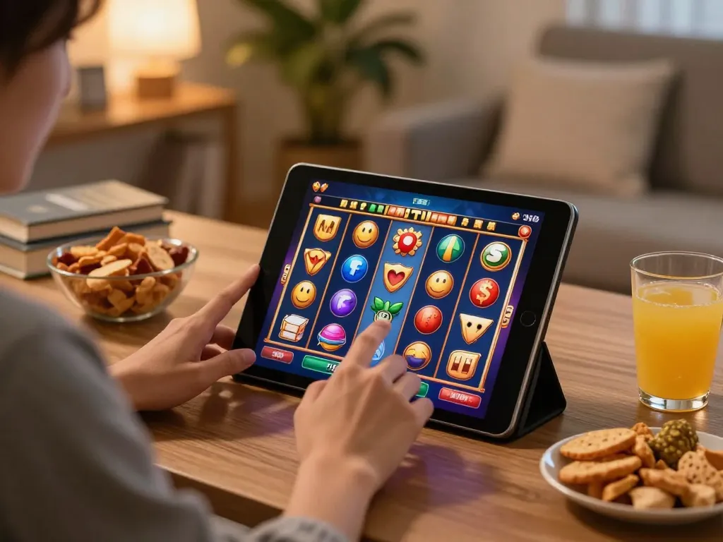 Engaging in online slot games for better odds at lv88seo in a cozy home setting.