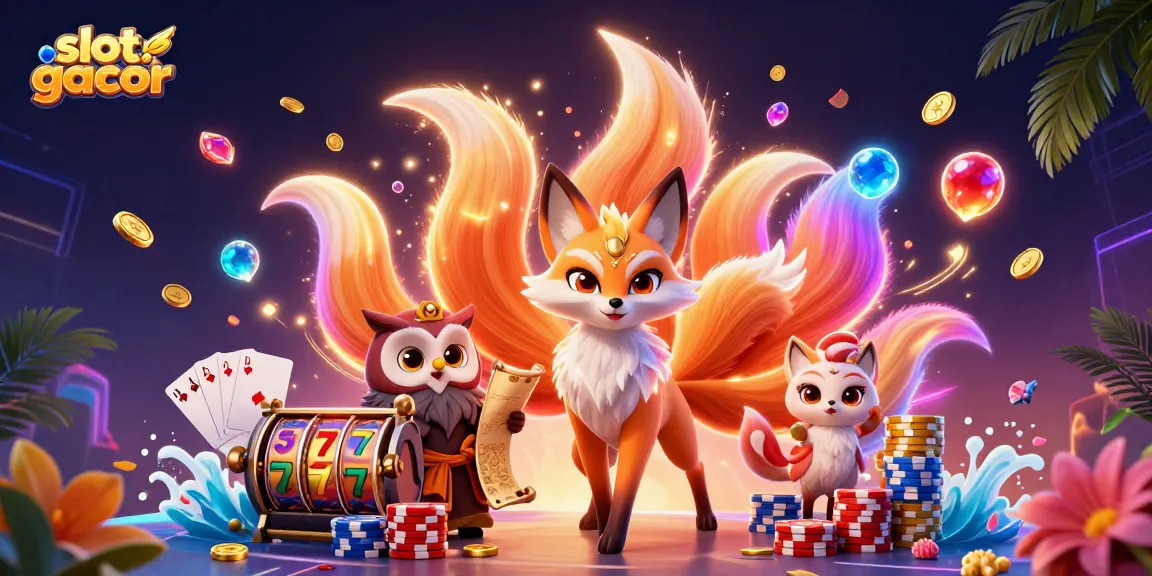 Menangkan slot gacor dengan simbol keberuntungan dan permainan menakjubkan dalam ilustrasi 3D yang kaya warna.