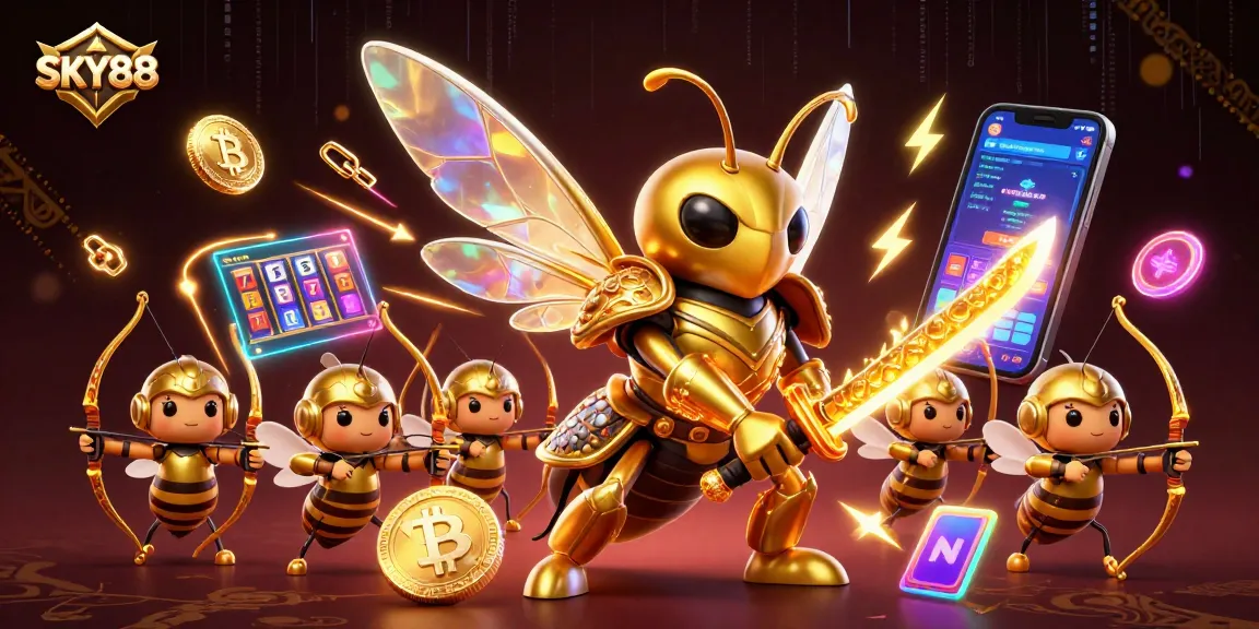 Experience thrilling gameplay with SKY88, featuring vibrant characters and dynamic casino elements.