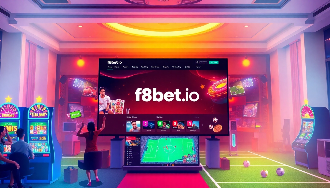 Dynamic online betting interface featuring f8bet.io with vibrant gaming options.