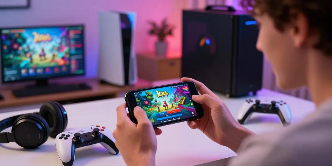 Engaging user accessing Raja Game login in a modern living room.