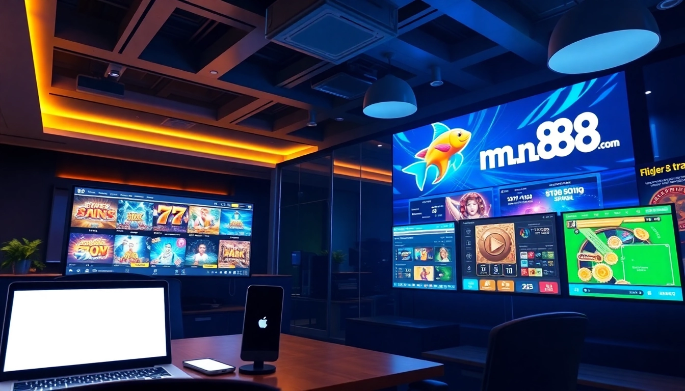 Explore exciting gaming options on mm88 com, showing vibrant casino games and sports betting screens.