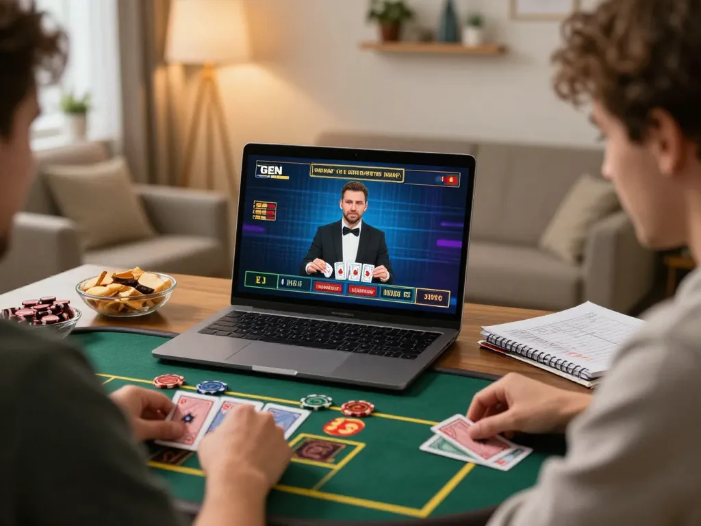 Engaging with a live dealer in an online casino Malaysia setup, showcasing a thrilling gaming experience