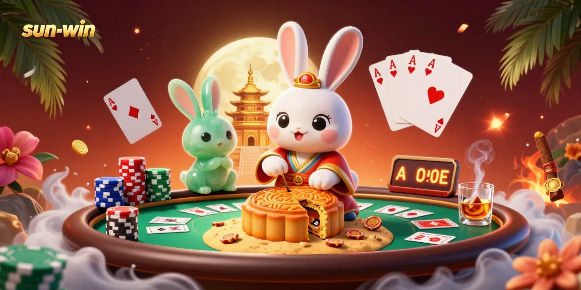 Experience sun-win's thrilling casino action with dynamic poker elements and enchanting lunar characters.