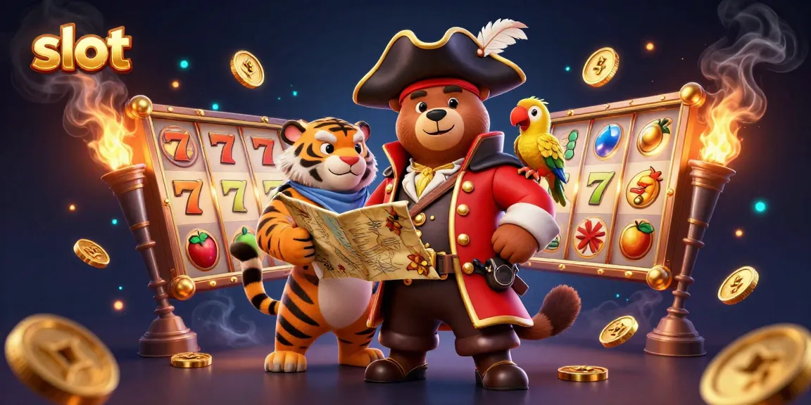 Experience thrilling slot gameplay with 3D cartoon characters in a vibrant casino scene.