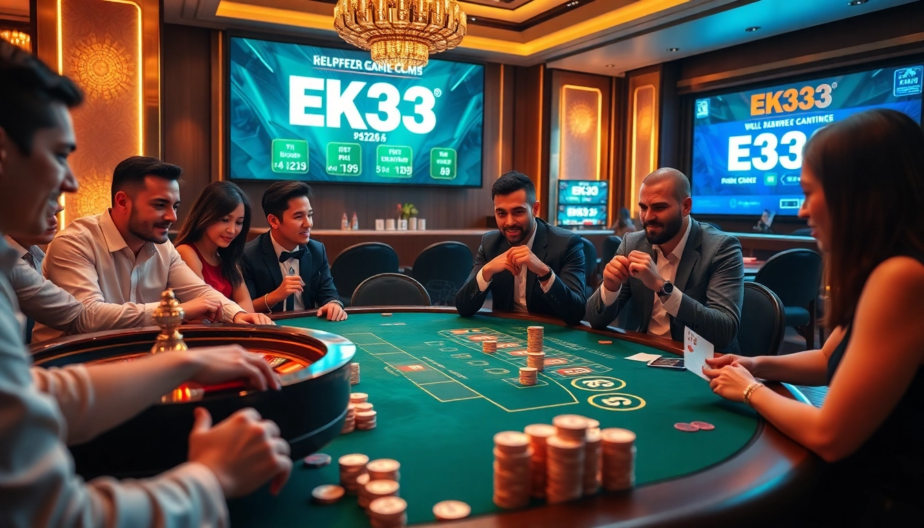 Engaged players enjoy a thrilling game at EK333's luxurious casino tables.