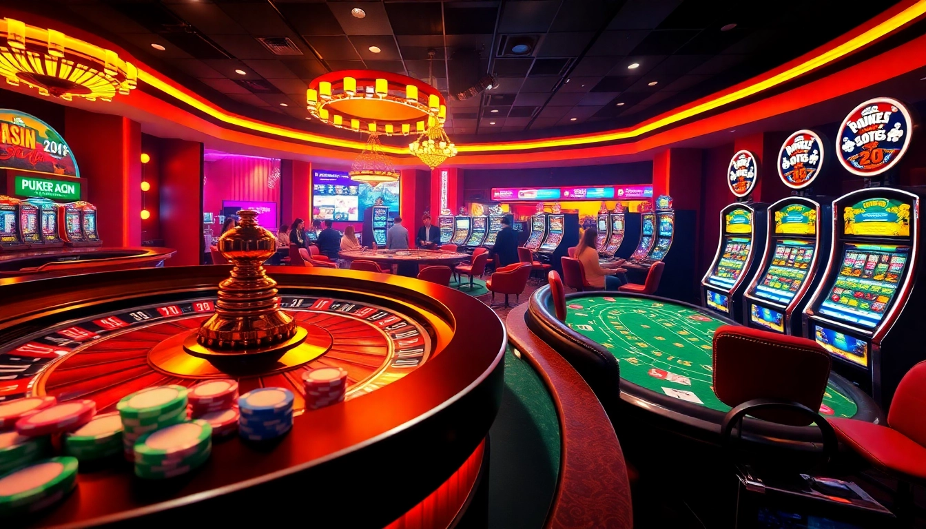 Exciting gameplay at xn88 bet with a spinning roulette wheel and vibrant poker table.