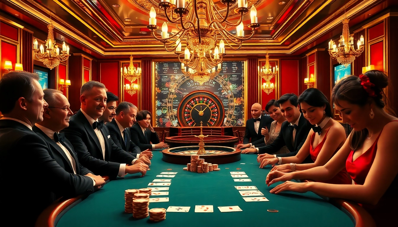 Players enjoying high-stakes poker at https://sv388.financial/ with vibrant chips and luxurious decor.
