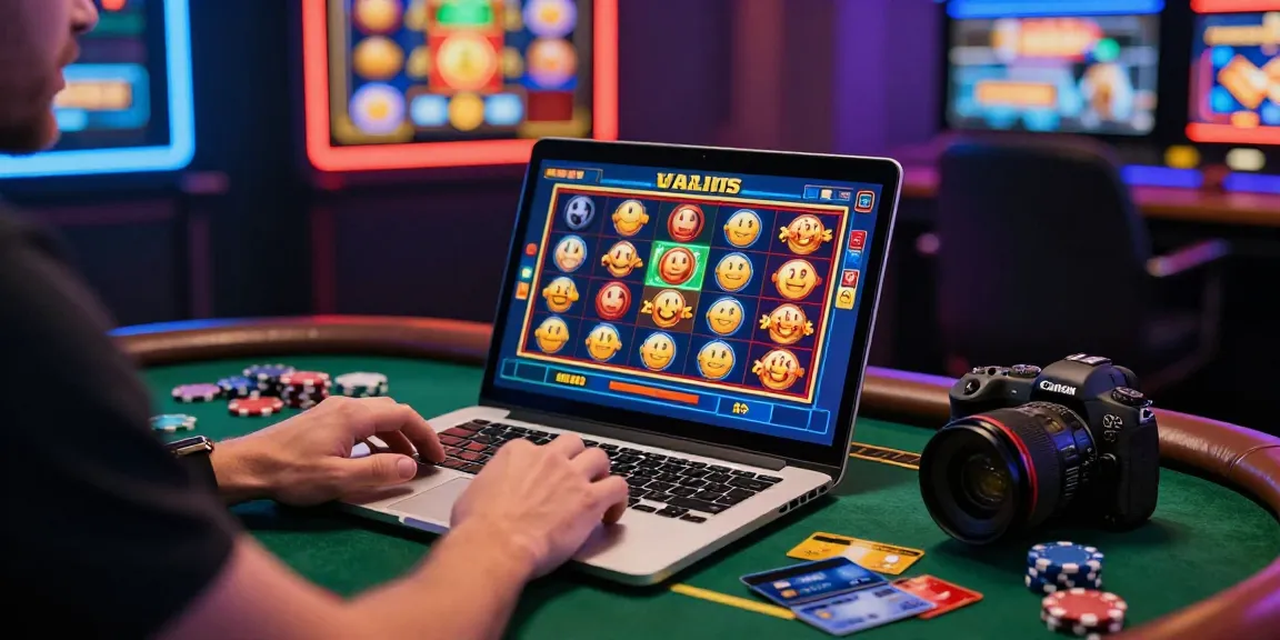 Player exploring credit card casinos at brcs.co.uk with vibrant game graphics.