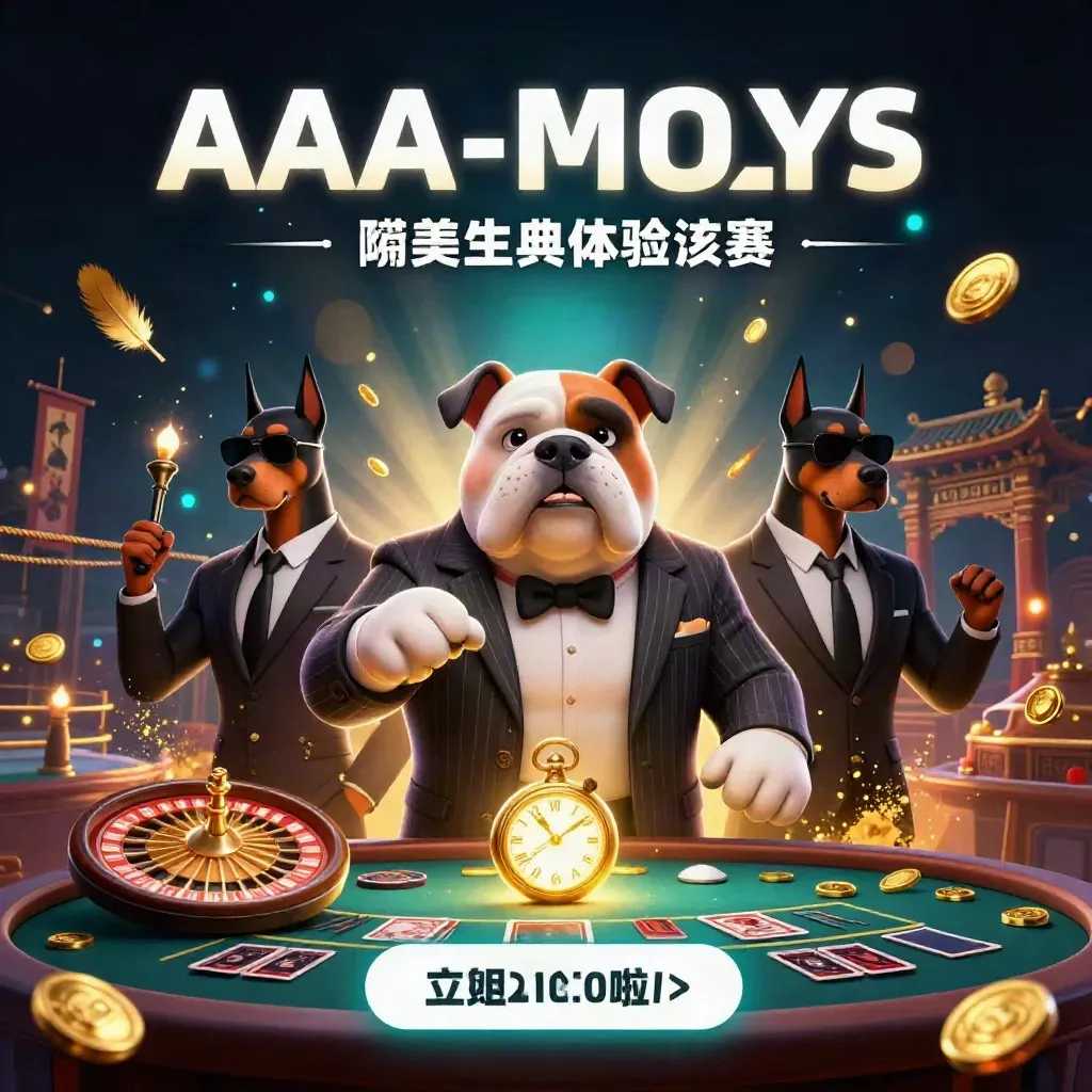 Mafia-boss bulldog with two Dobermans, roulette wheel, temple gate, gold sparks and neon casino glow.