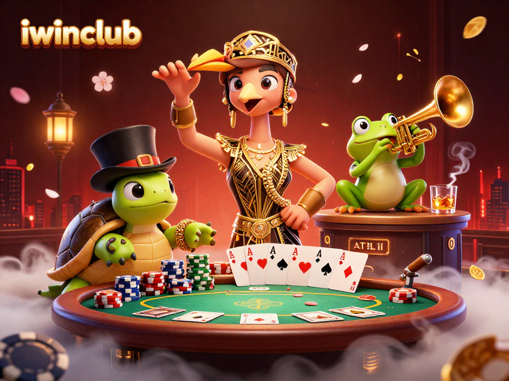 Experience exciting gameplay with iwinclub at a vibrant speakeasy featuring unique characters.