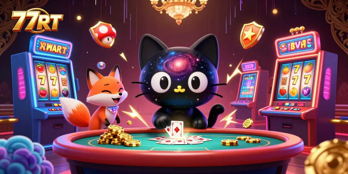 Engage with 77RT in a cosmic casino with dynamic slot machines and celestial game elements.