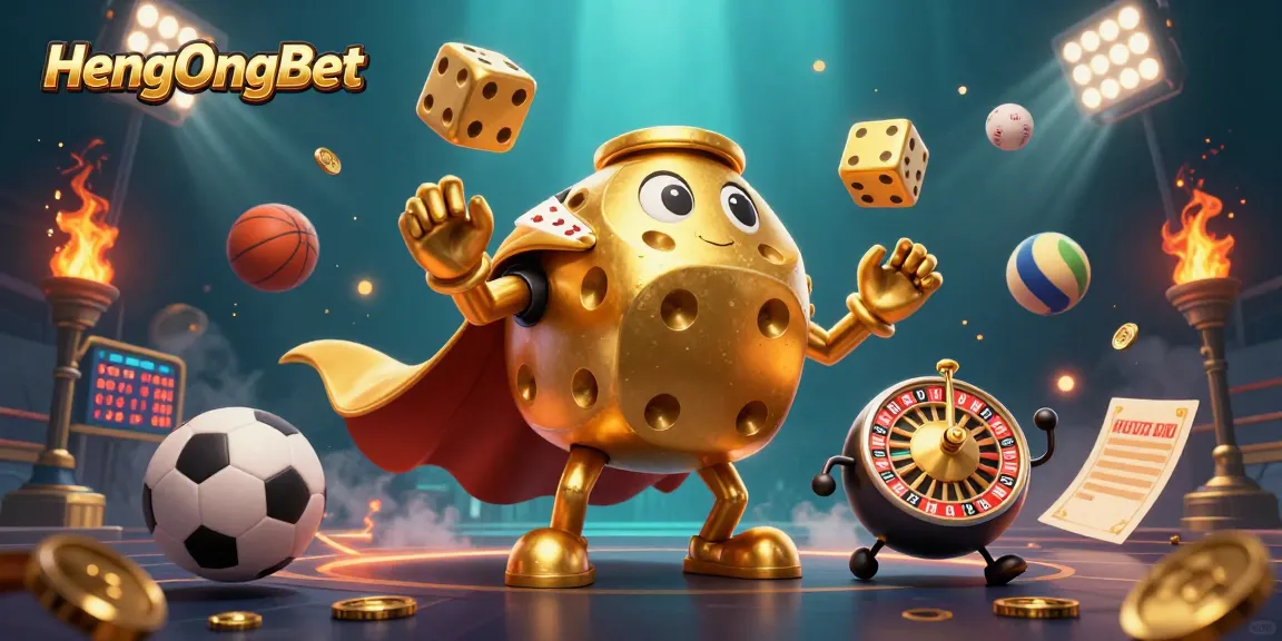 HengOngBet showcases thrilling sports betting with golden dice and dynamic gameplay elements.