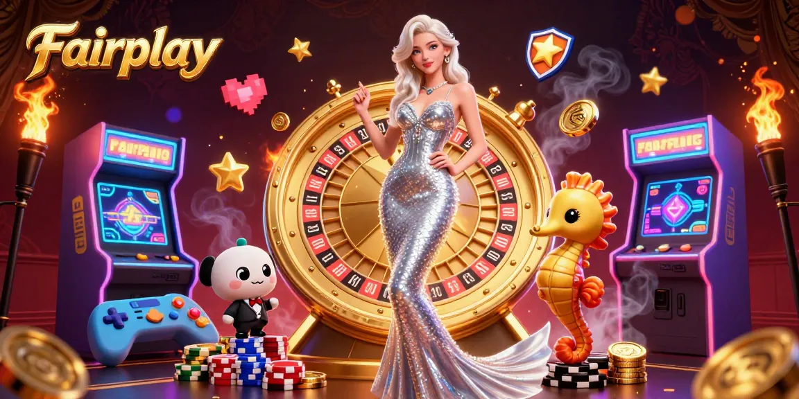 Experience Fairplay with a stunning mermaid by a golden roulette wheel in a vibrant casino scene.