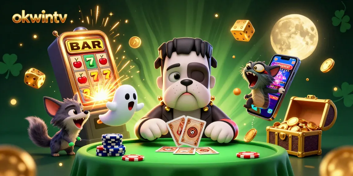Okwintv offers an exciting online gambling experience with a lively casino scene featuring unique characters.