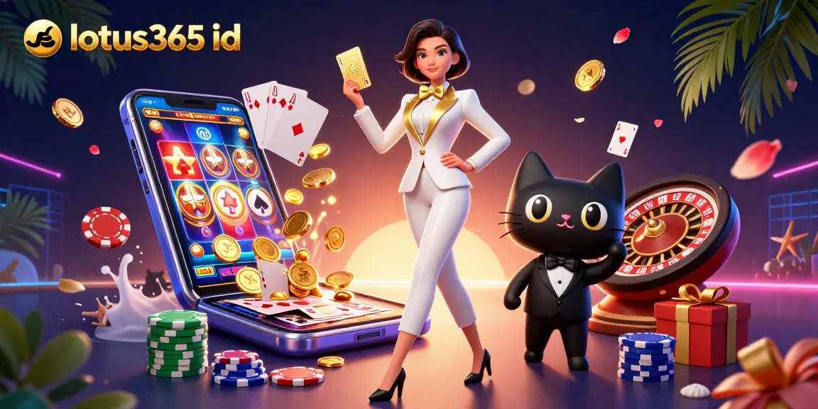 Engage with exciting wins using lotus365 id in this immersive casino illustration featuring vibrant gaming elements.
