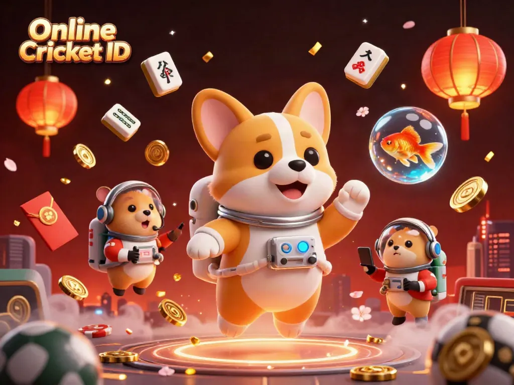 Engaging scene of an Online Cricket ID experience with vibrant characters and casino elements.