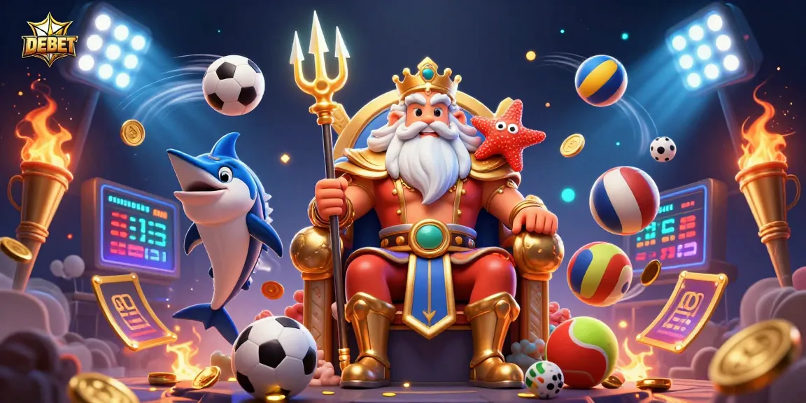 Experience thrilling sports betting with DEBET, featuring Neptune and exciting betting elements!