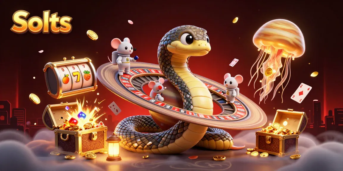 Spin vibrant Slots and watch tiny astronauts gamble on glowing reels in a 3D cosmic scene.