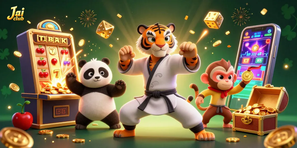 Engage in exciting gaming at Jai club with vibrant characters and dynamic casino elements.