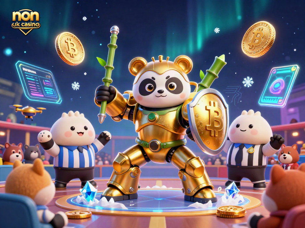 Experience exciting gaming at non uk casino with dynamic crypto elements in a vibrant 3D arena.