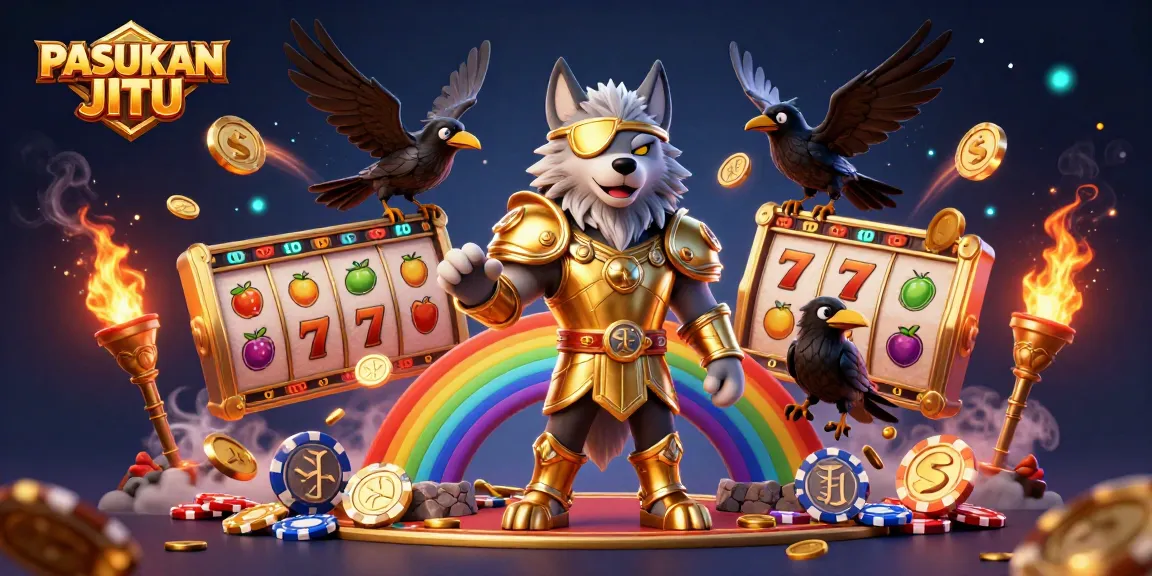 Experience PASUKAN JITU as Odin and ravens celebrate a jackpot with vibrant casino elements.