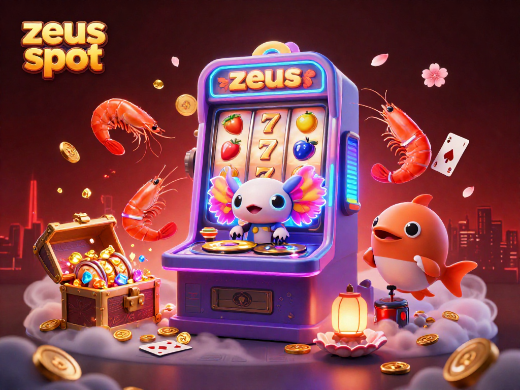 Experience the excitement of zeus slot with a dynamic illustration showcasing vibrant characters and casino elements.