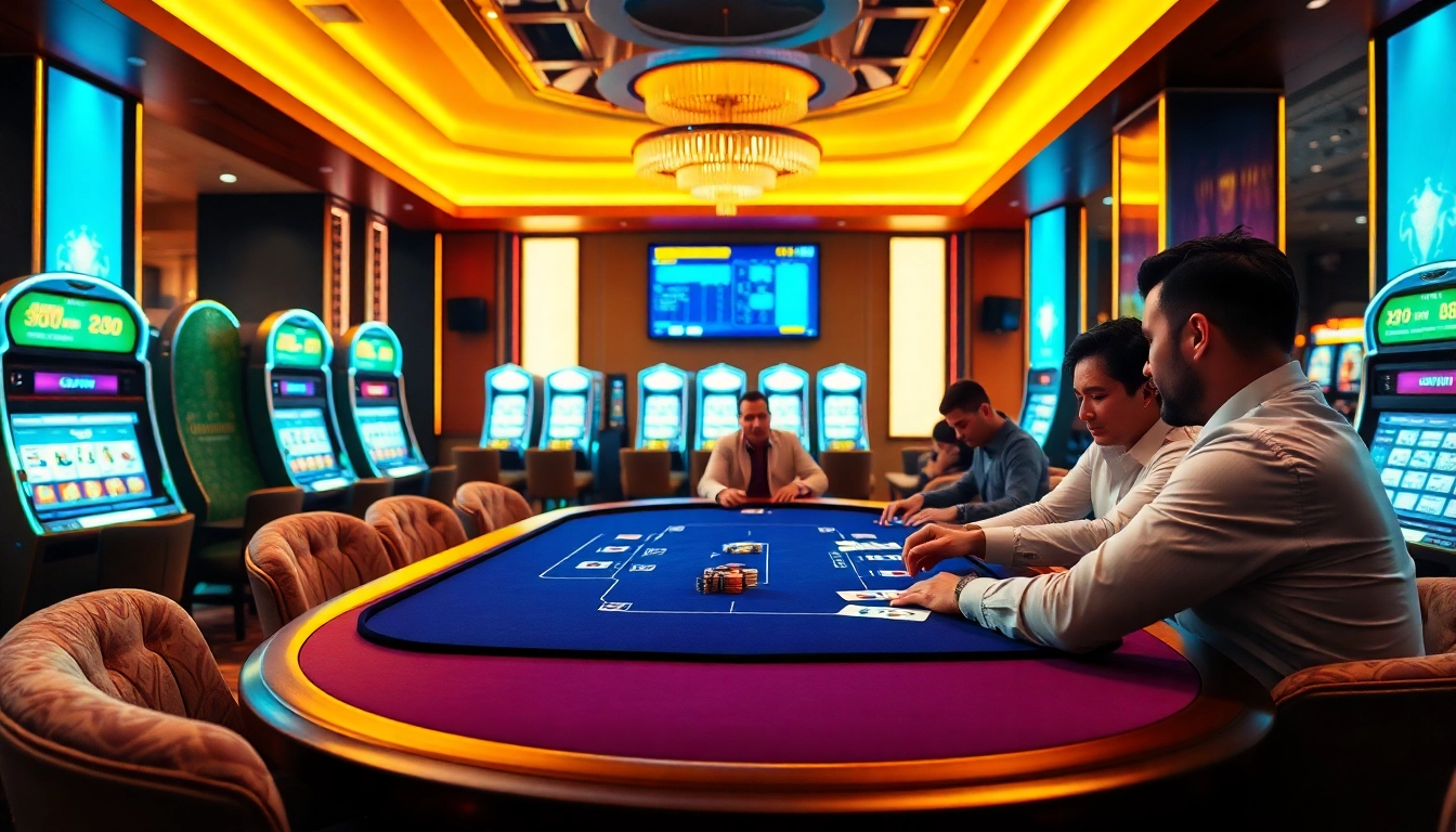 Play cards and chips on a luxurious poker table with Link NEW88 promotion visible.