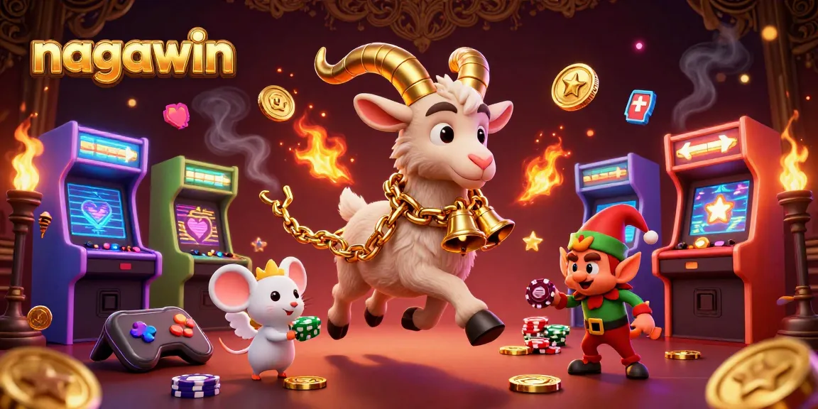 Nagawin ignites excitement in a vibrant, chaotic casino scene filled with playful characters and gaming elements