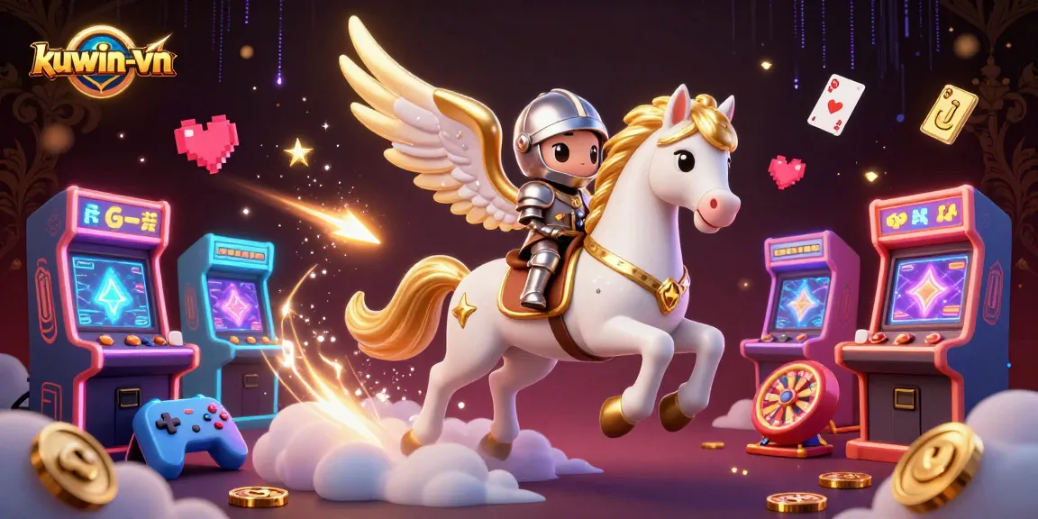 Experience exciting wins at kuwin-vn with vibrant casino-themed digital illustration.