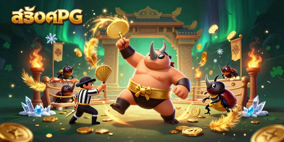 การเล่นเกม สล็อตPG ในบรรยากาศคาสิโนที่มีสีสันและการเคลื่อนไหวด้วยเหรียญทอง