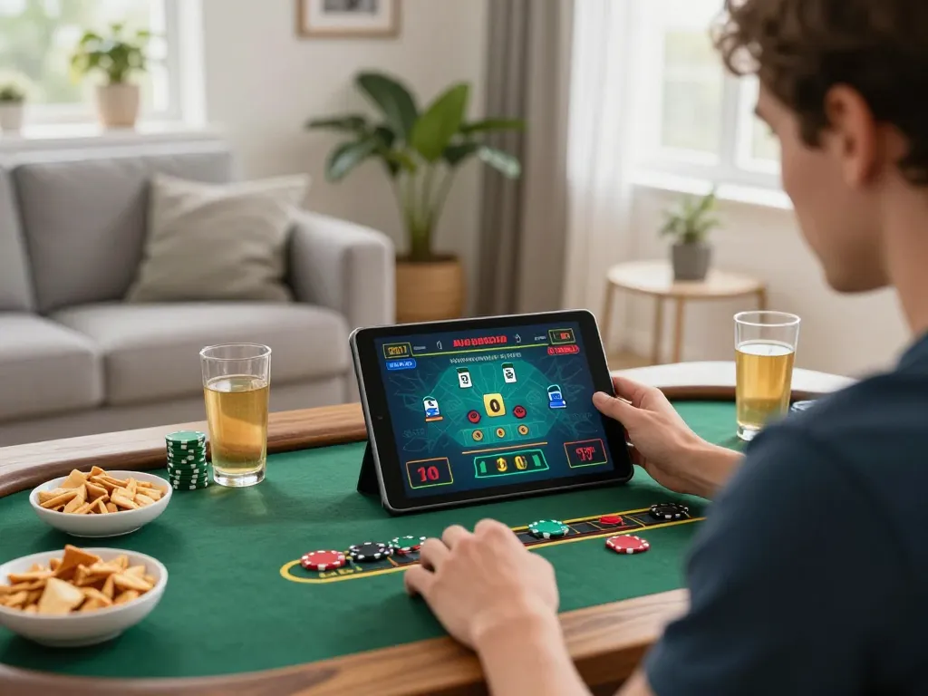 Engaging in live dealer blackjack on gnk88 while enjoying a cozy home environment