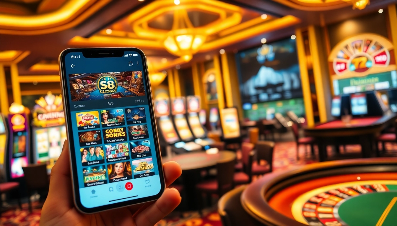 Experience thrilling gaming with the S8 app on vibrant casino tables and machines.