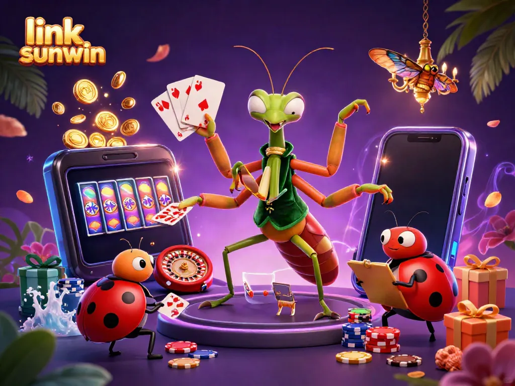 Engage with link sunwin in this vibrant 3D casino scene filled with action and excitement, showcasing interactive gaming elements.