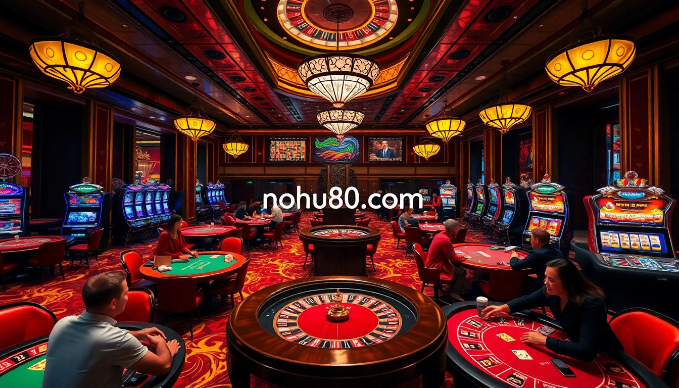Experience the thrill of gambling at nohu90. com with dynamic casino tables and vibrant slot machines.